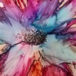 alcohol inkt gekleurde bloem kunst